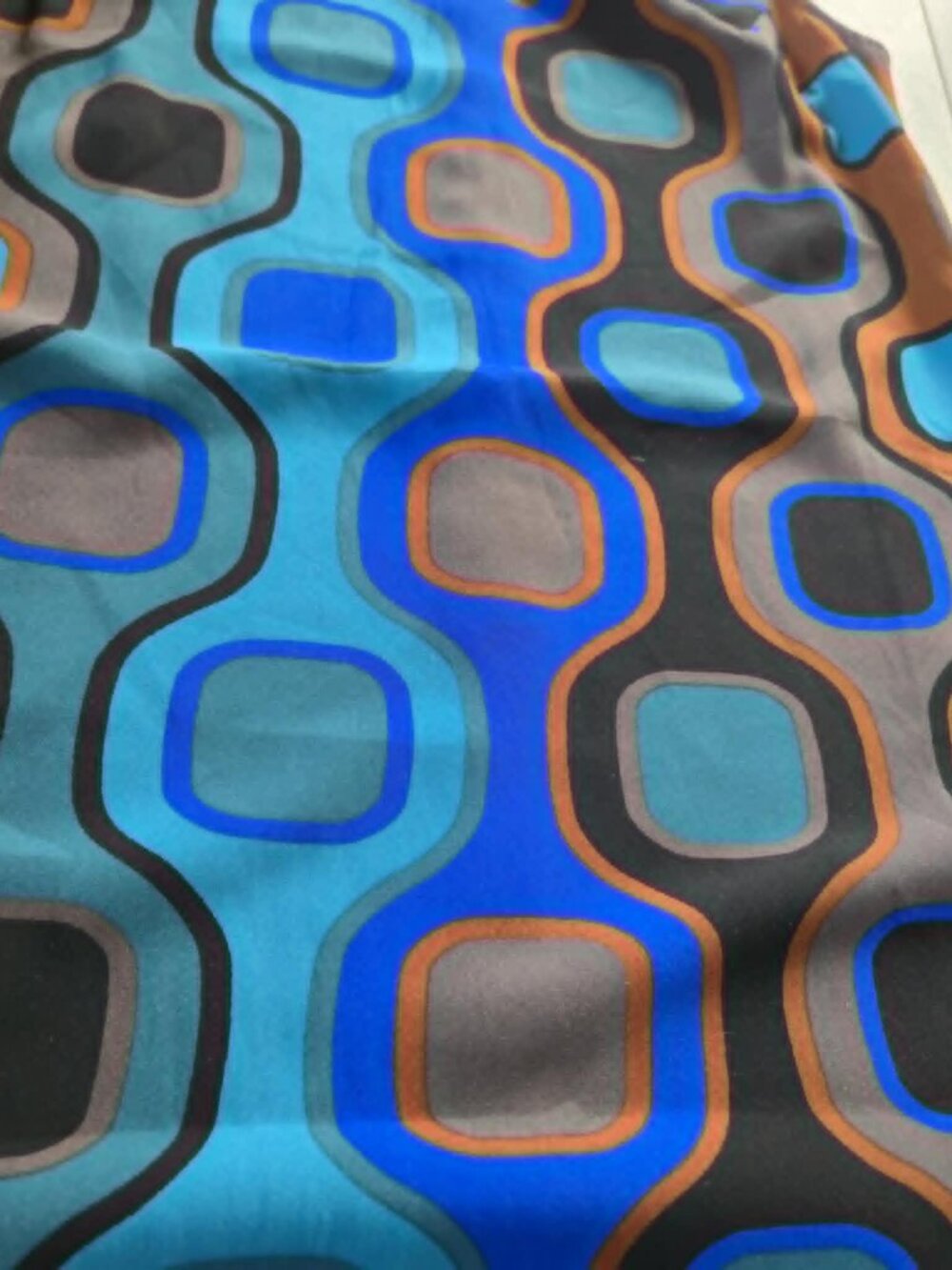 La Fée Maraboutée Geometric Print Midi Dress Size 38 Made In Italy Mod Retro - Picture 12 of 14